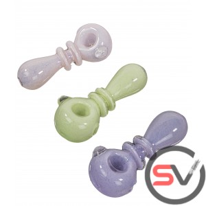 RIBBED NEON TYPE 2 GLASS HAND PIPE 5inch 3CT/PK